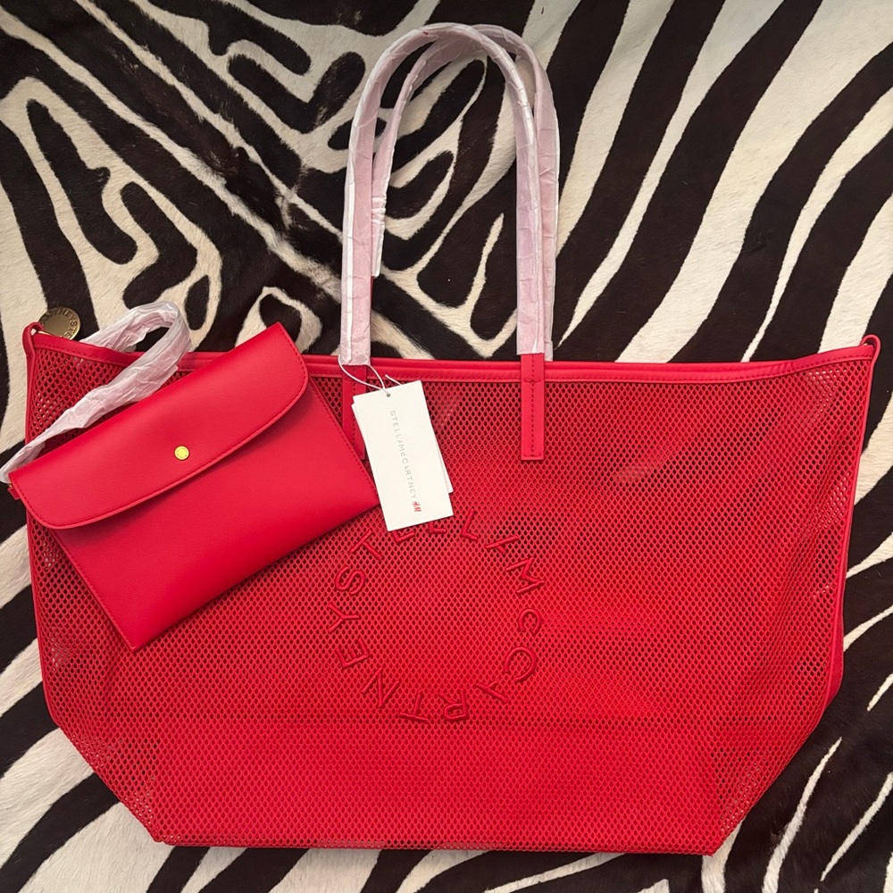 Stella McCartney x H&M Large Mesh Tote Bag Red - BRAND NEW With Tags